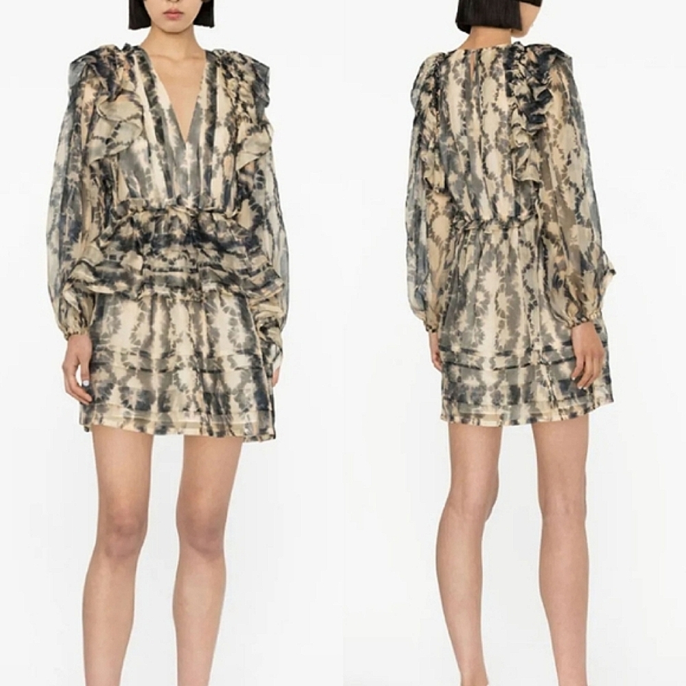 NWT Ulla Johnson Adelaide Printed Silk Minidress SS23 Runway Size 2 - Picture 3 of 15